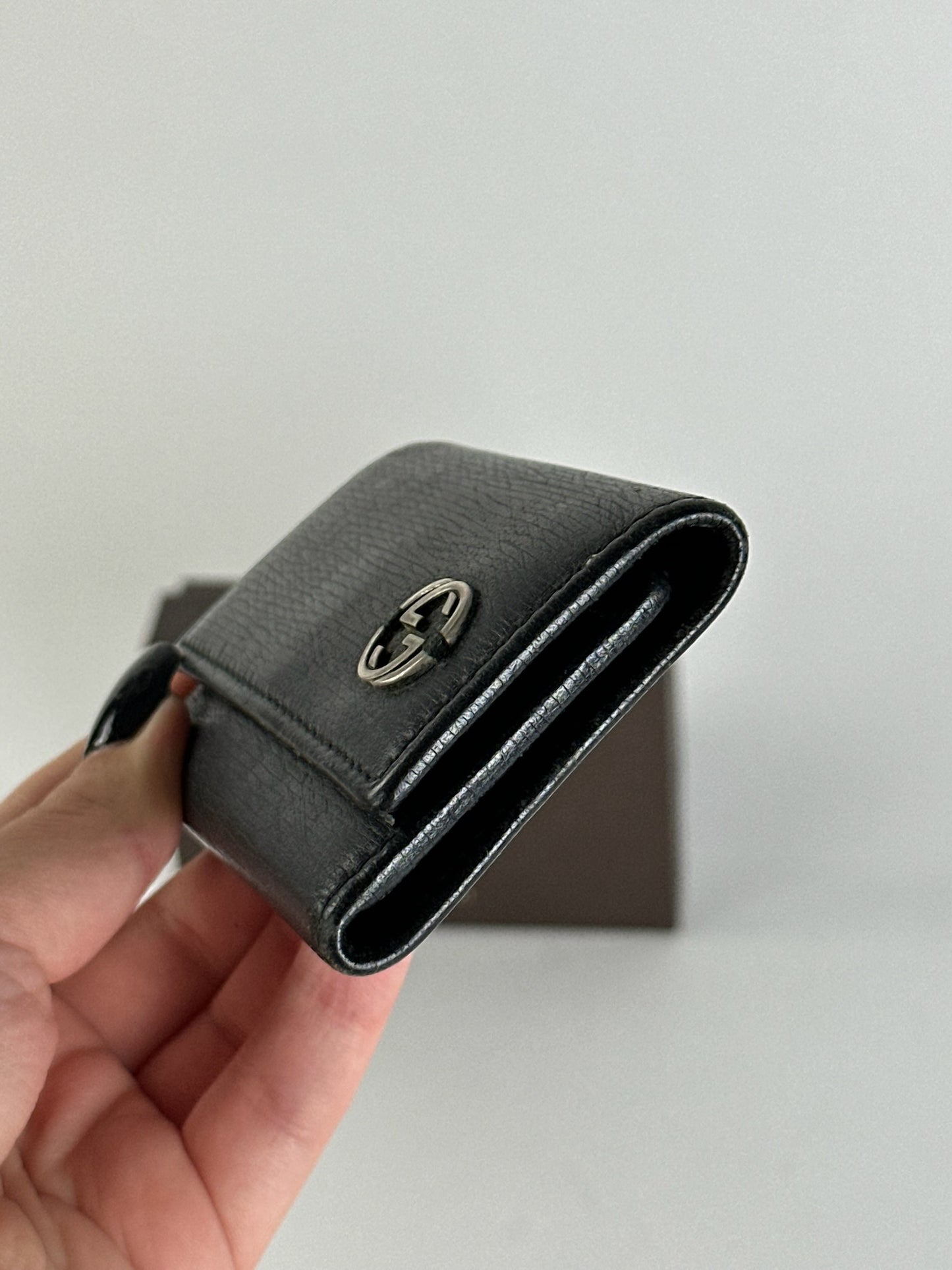 Vintage Gucci leather key holder black
