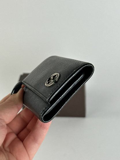 Vintage Gucci leather key holder black