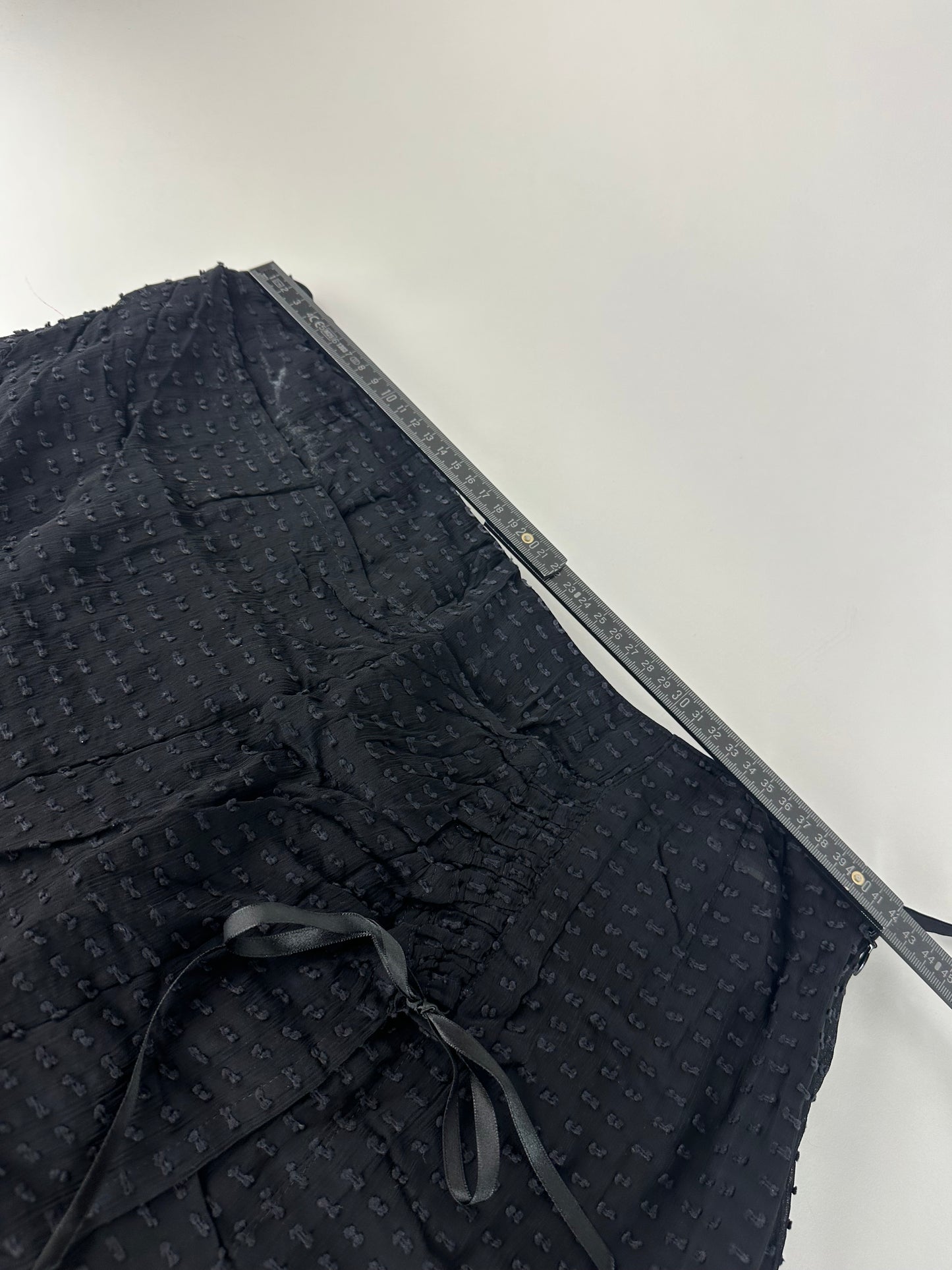 Vintage Givenchy Silk Bow Detail A-Line Skirt Black XL
