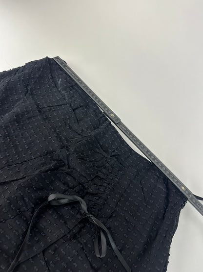 Vintage Givenchy Silk Bow Detail A-Line Skirt Black XL