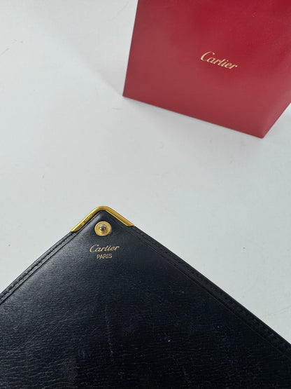 Vintage Cartier Leather Card / ID Holder Navy