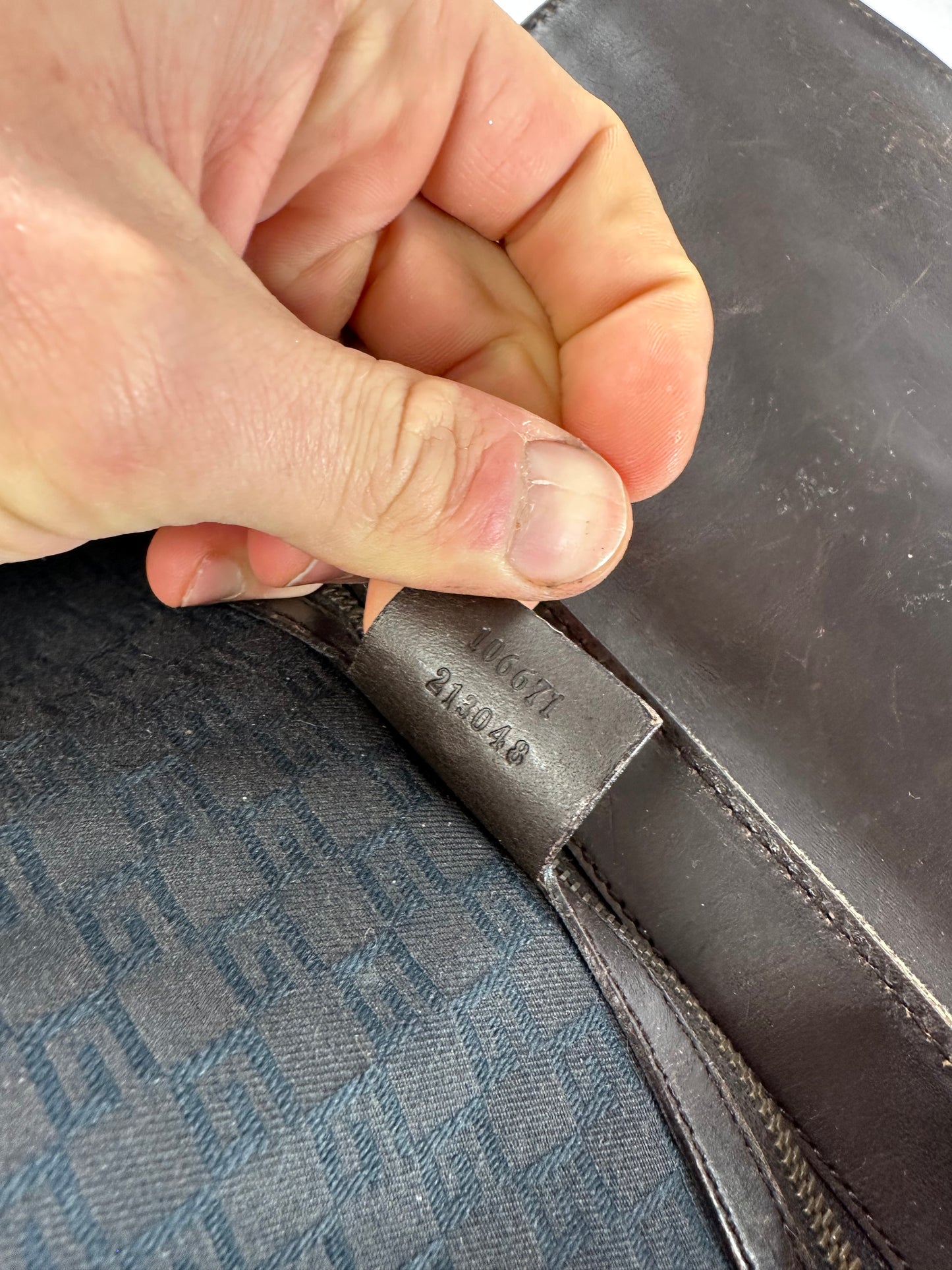 Vintage Gucci Cotton Leather Handbag Beige Brown