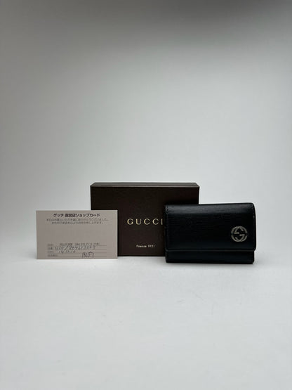 Vintage Gucci leather key holder black