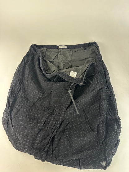 Vintage Givenchy Silk Bow Detail A-Line Skirt Black XL