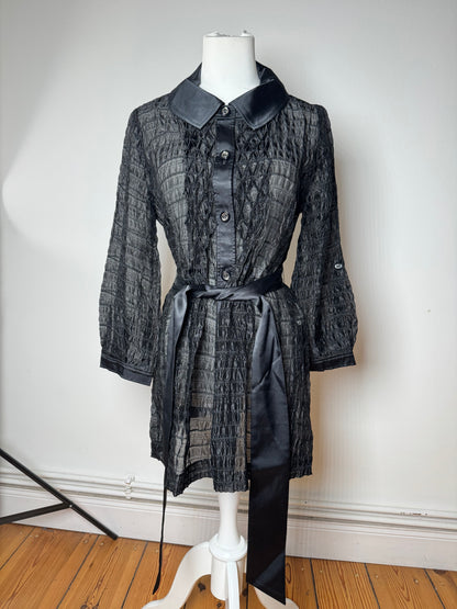 Vintage Courreges Transparent Trenchcoat Black M