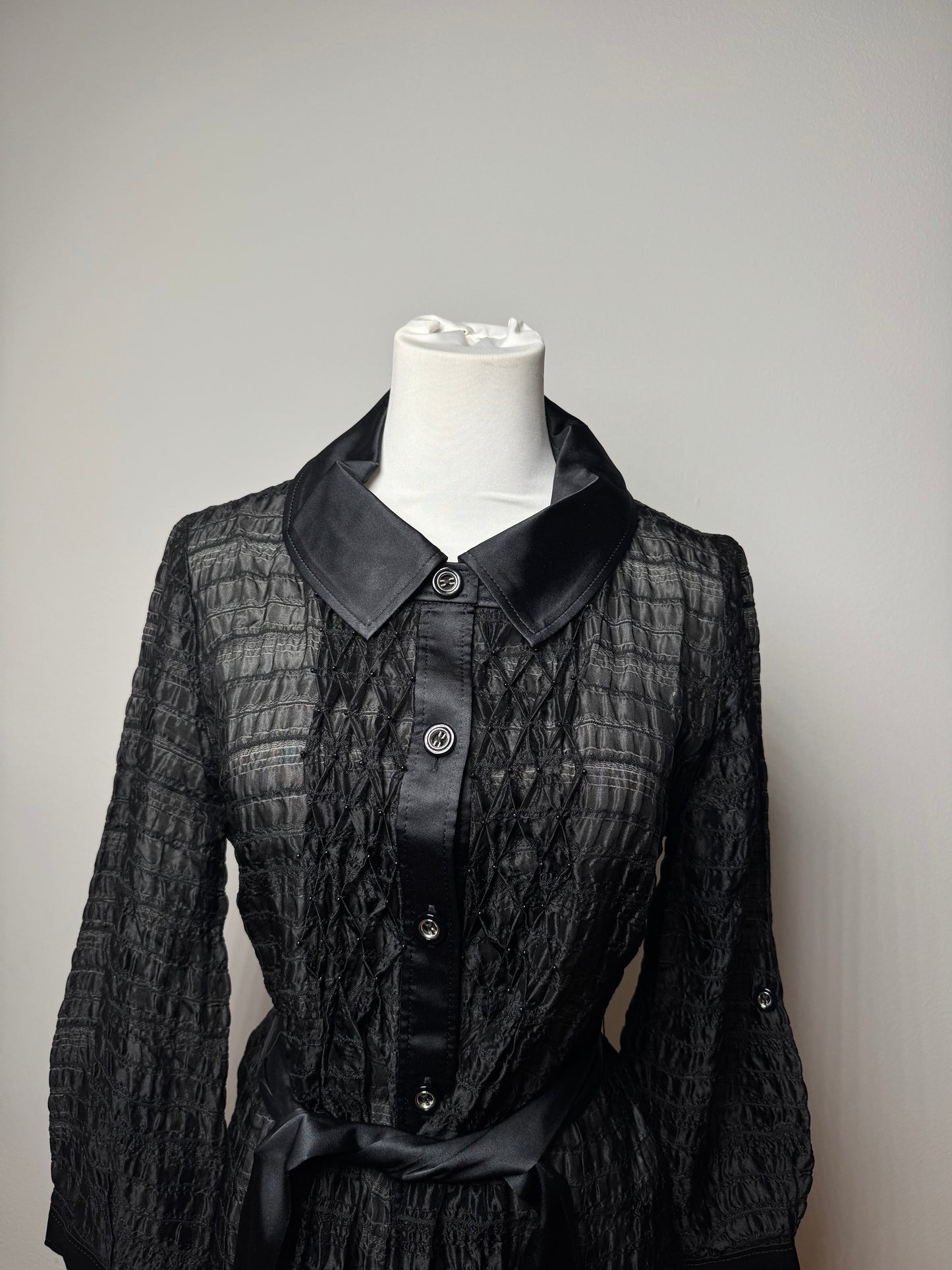 Vintage Courreges Transparent Trenchcoat Black M