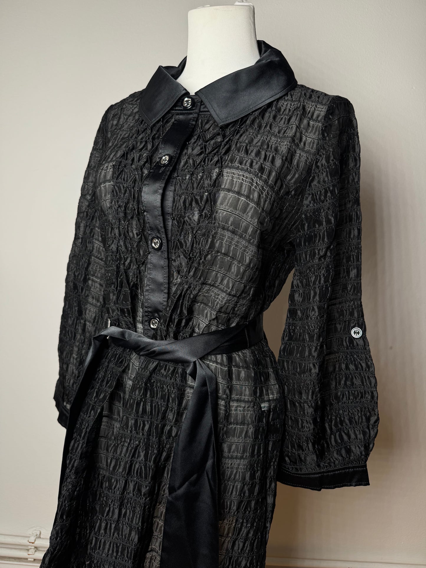 Vintage Courreges Transparent Trenchcoat Black M