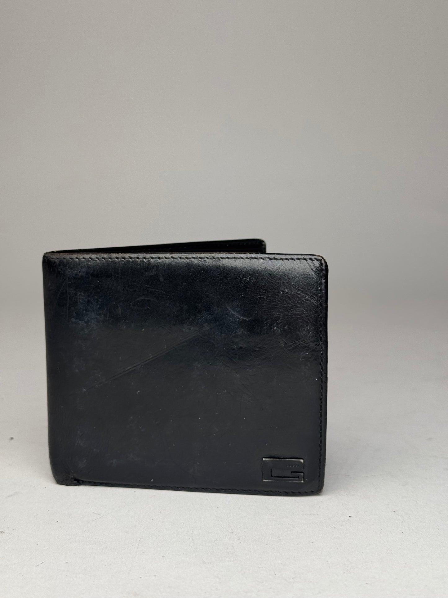 Vintage Gucci Flapable Leather Wallet Black