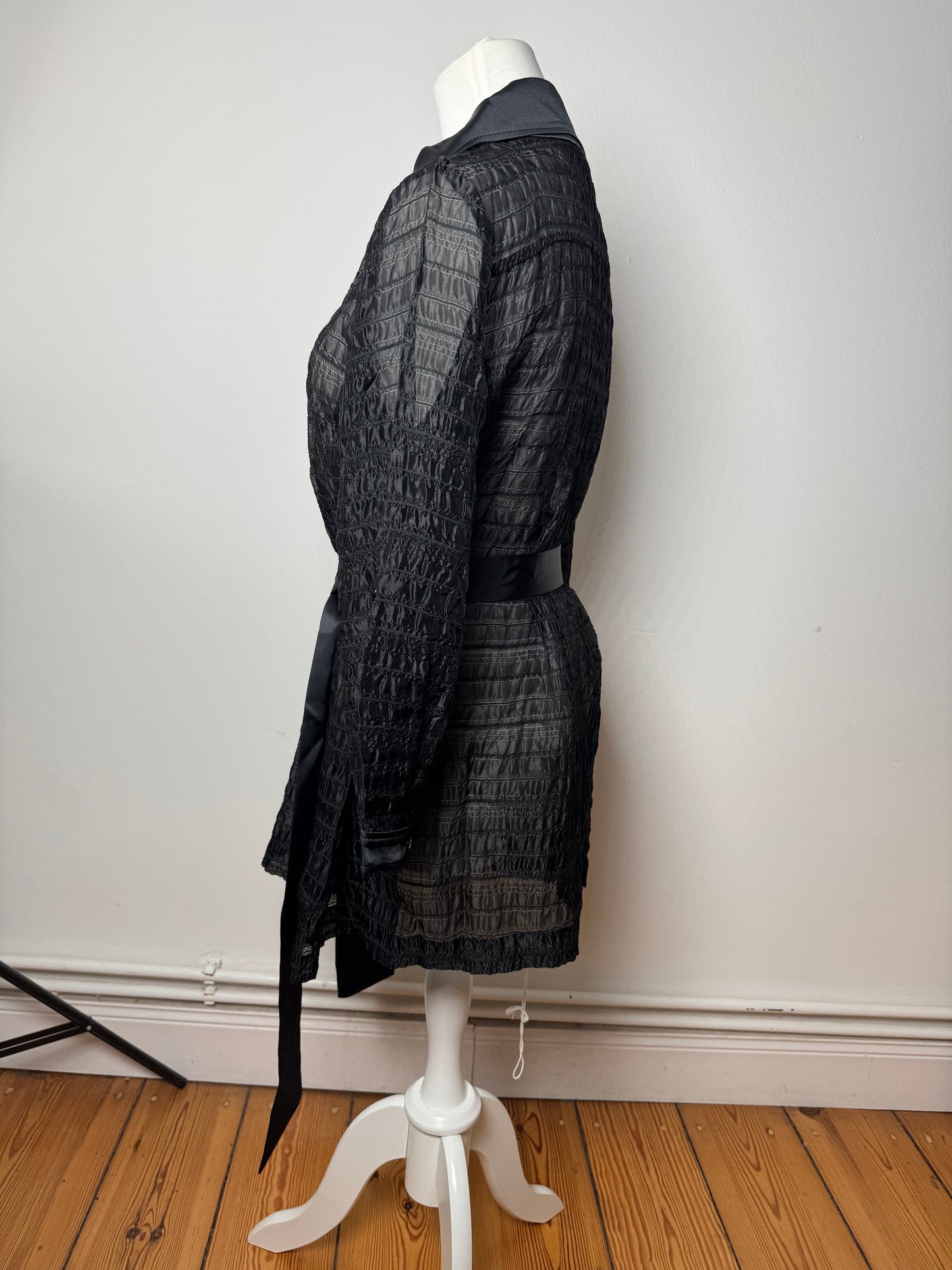 Vintage Courreges Transparent Trenchcoat Black M