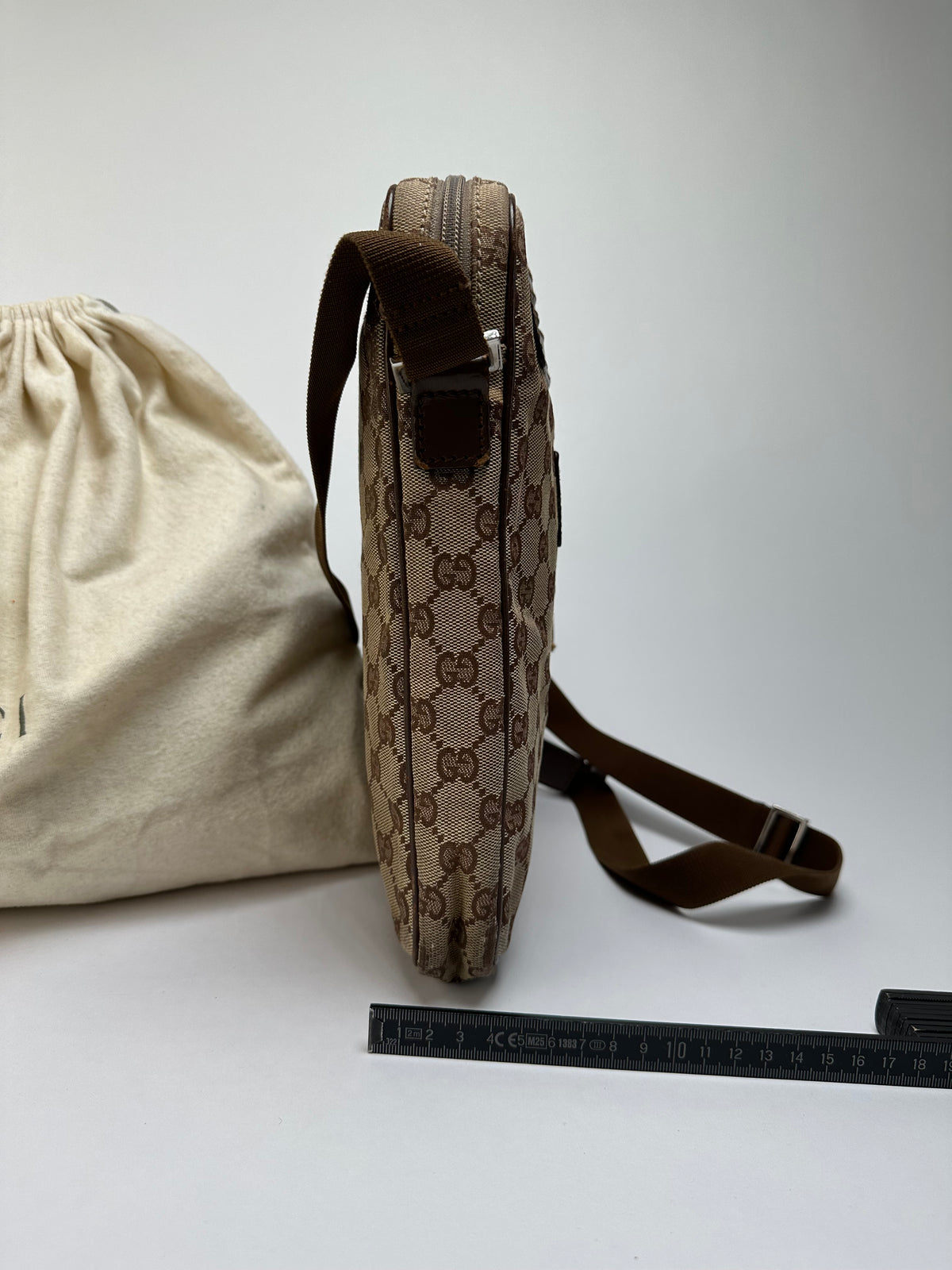 Vintage Gucci GG Supreme Crossbody Bag Late 2000s Beige Brown