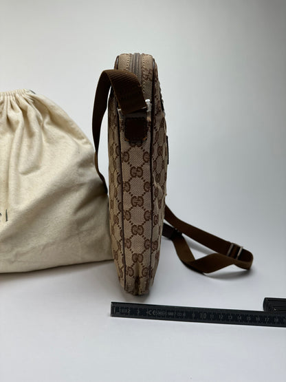 Vintage Gucci GG Supreme Crossbody Bag Late 2000s Beige Brown