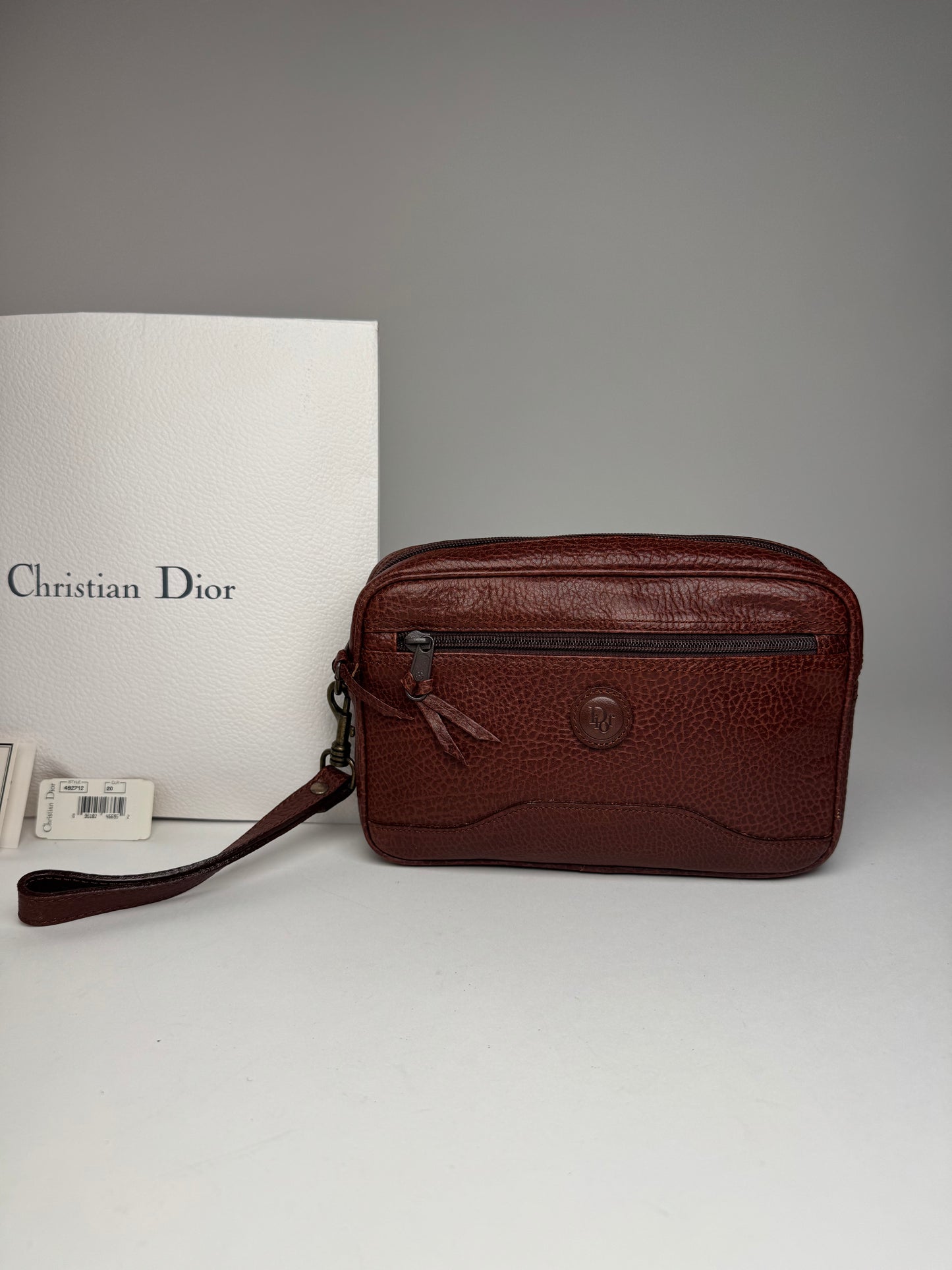 Vintage Dior Leather Clutch Brown