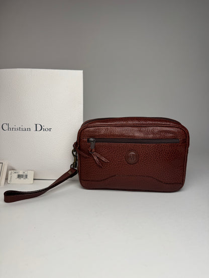 Vintage Dior Leather Clutch Brown