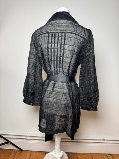 Vintage Courreges Transparent Trenchcoat Black M