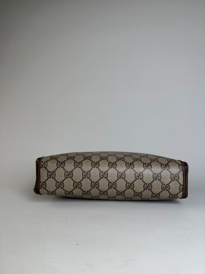 Vintage Gucci GG Supreme Canvas Pouch Beige Brown