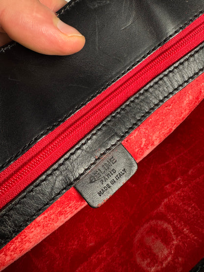 Vintage Celine Paris Leather Handbag Black