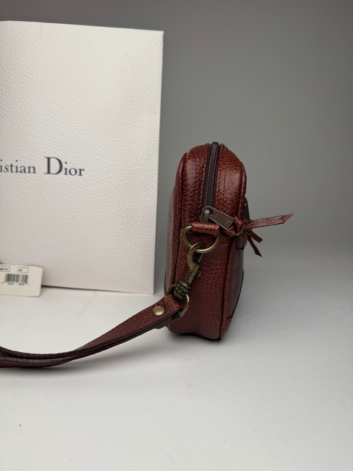 Vintage Dior Leather Clutch Brown
