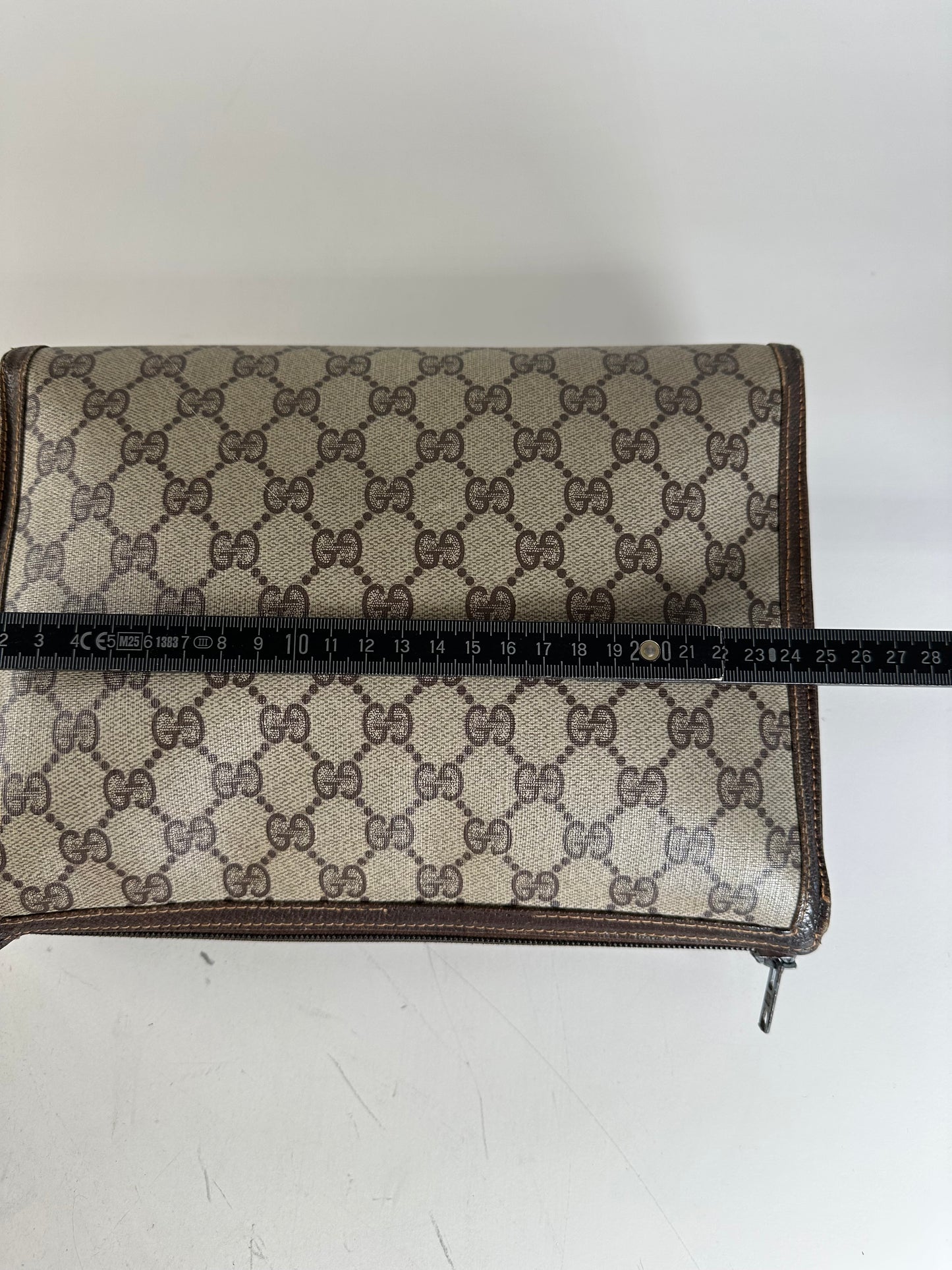Vintage Gucci GG Supreme Canvas Pouch Beige Brown