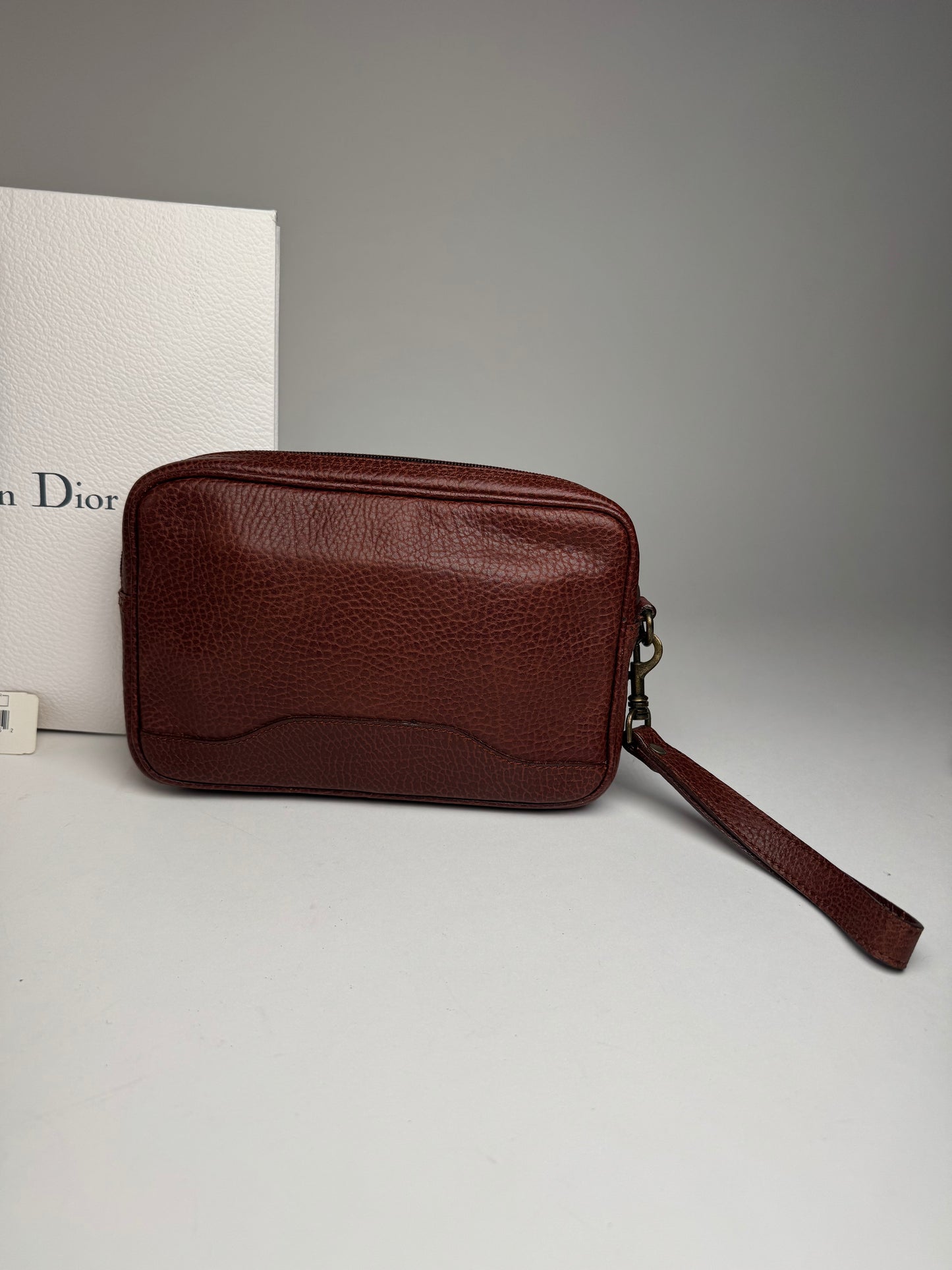 Vintage Dior Leather Clutch Brown