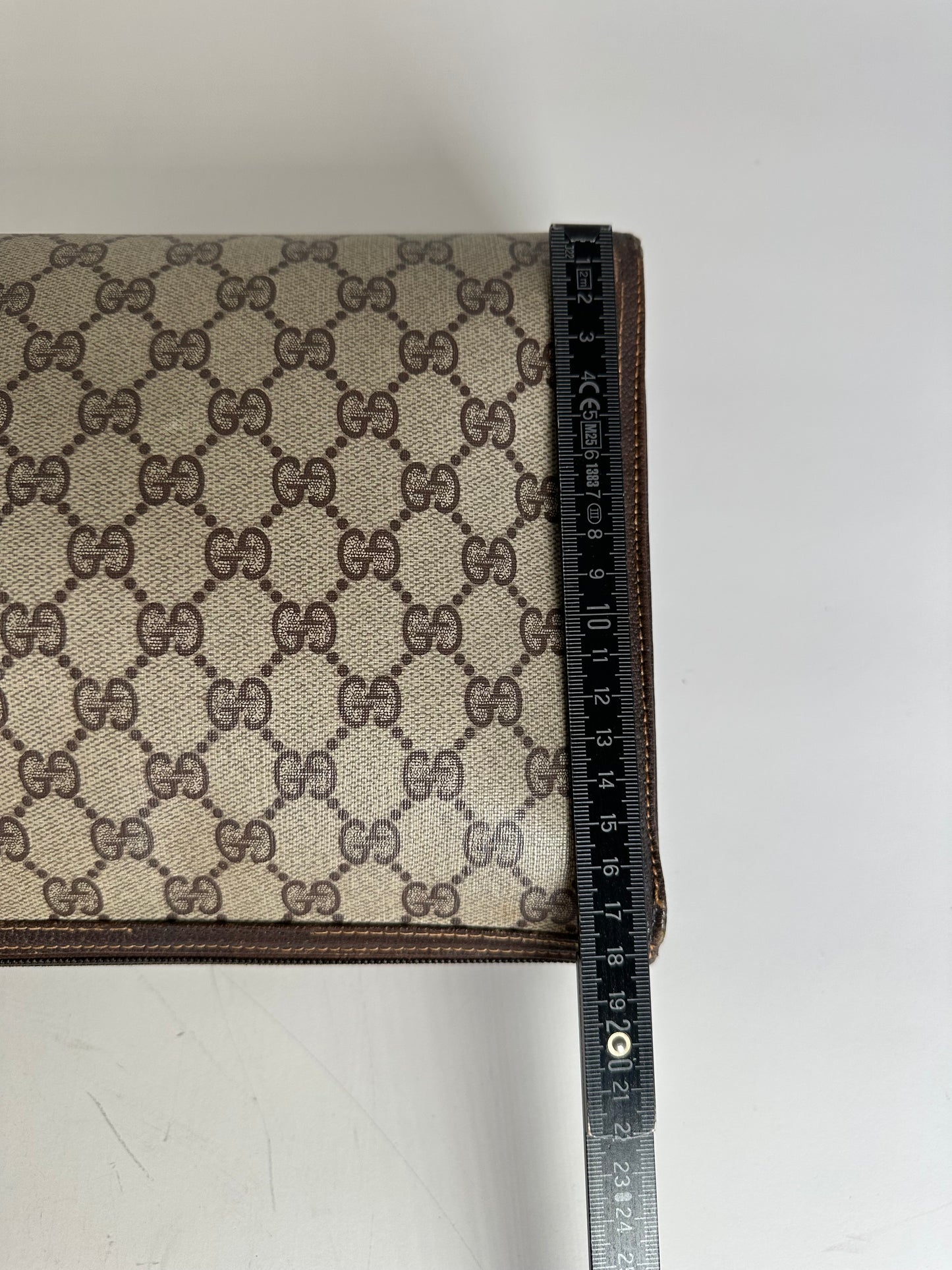 Vintage Gucci GG Supreme Canvas Pouch Beige Brown