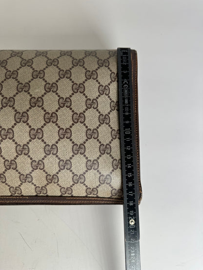 Vintage Gucci GG Supreme Canvas Pouch Beige Brown