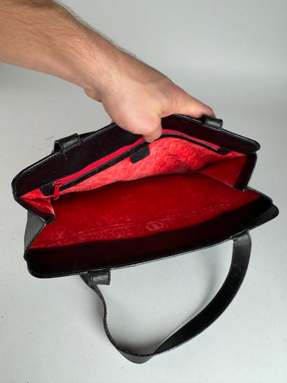 Vintage Celine Paris Leather Handbag Black