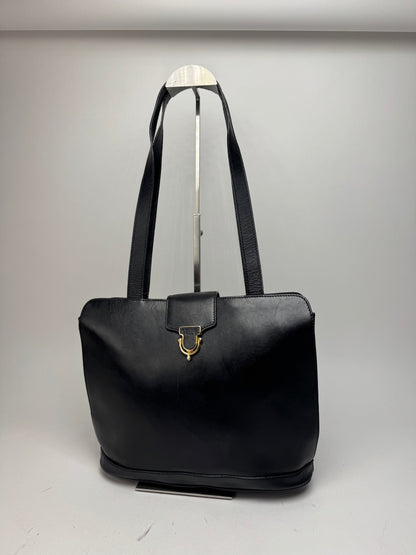 Vintage Celine Paris Leather Handbag Black