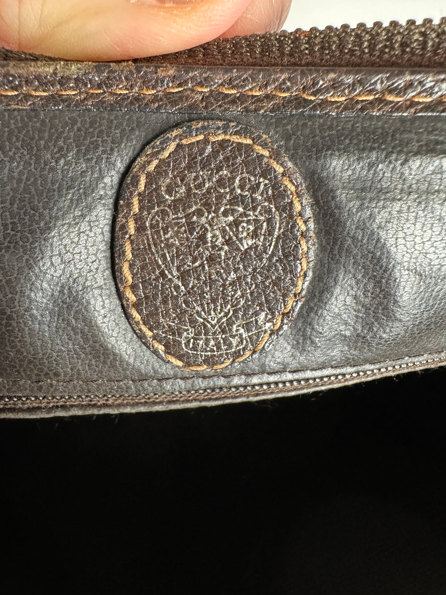 Vintage Gucci GG Supreme Canvas Pouch Beige Brown