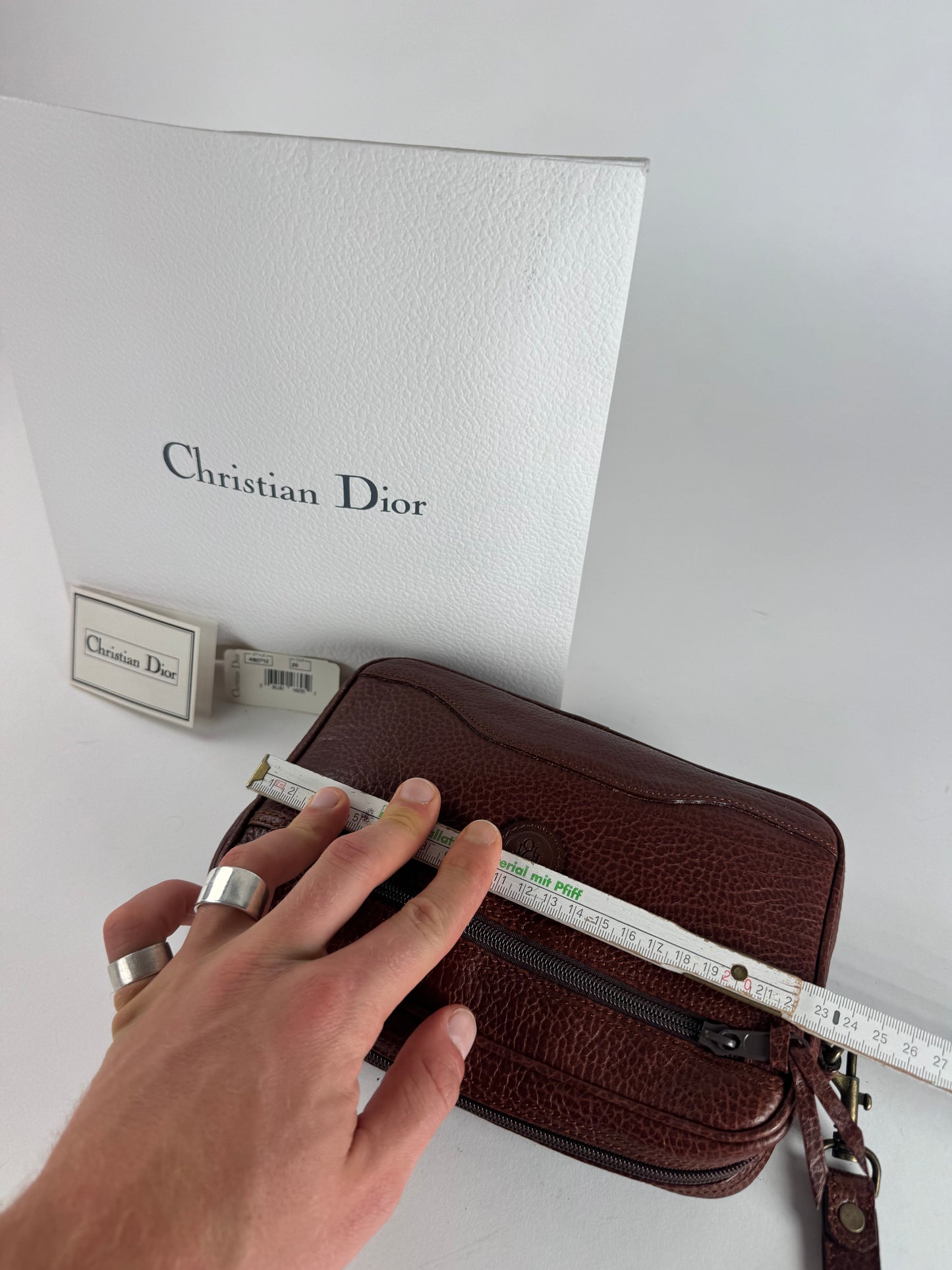 Vintage Dior Leather Clutch Brown
