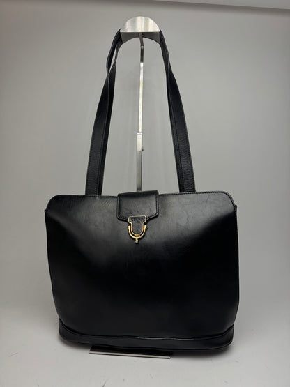 Vintage Celine Paris Leather Handbag Black