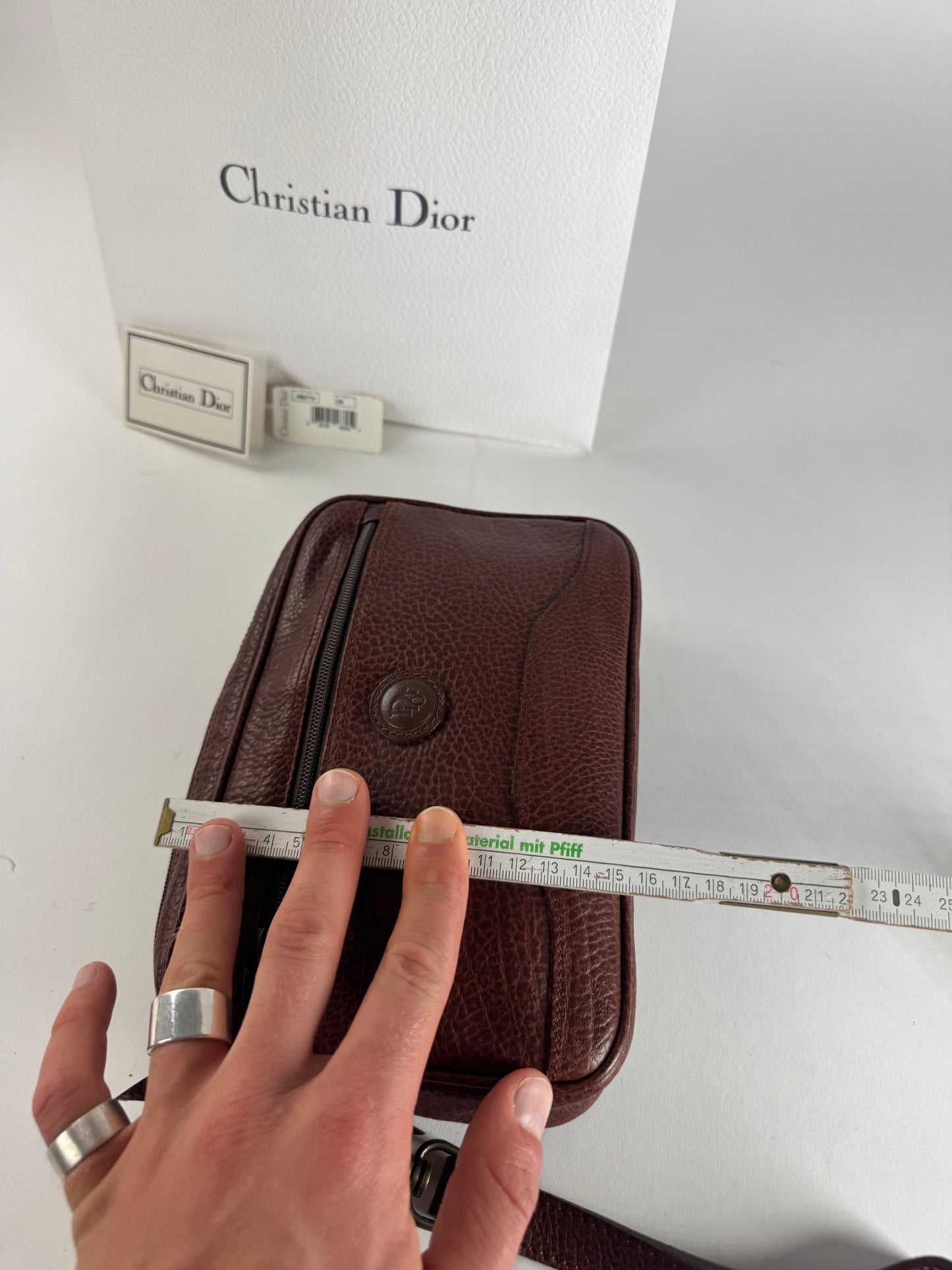 Vintage Dior Leather Clutch Brown