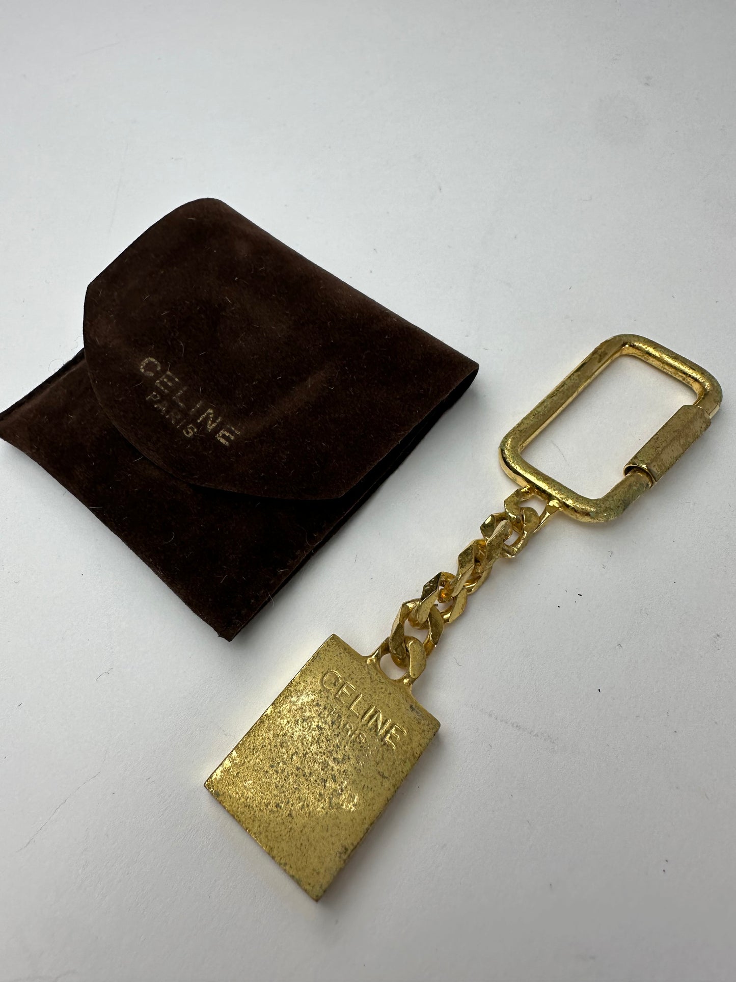 Vintage Celine Keychain / Pendant Gold Black