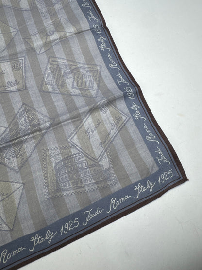 Vintage Fendi Striped scarf grey