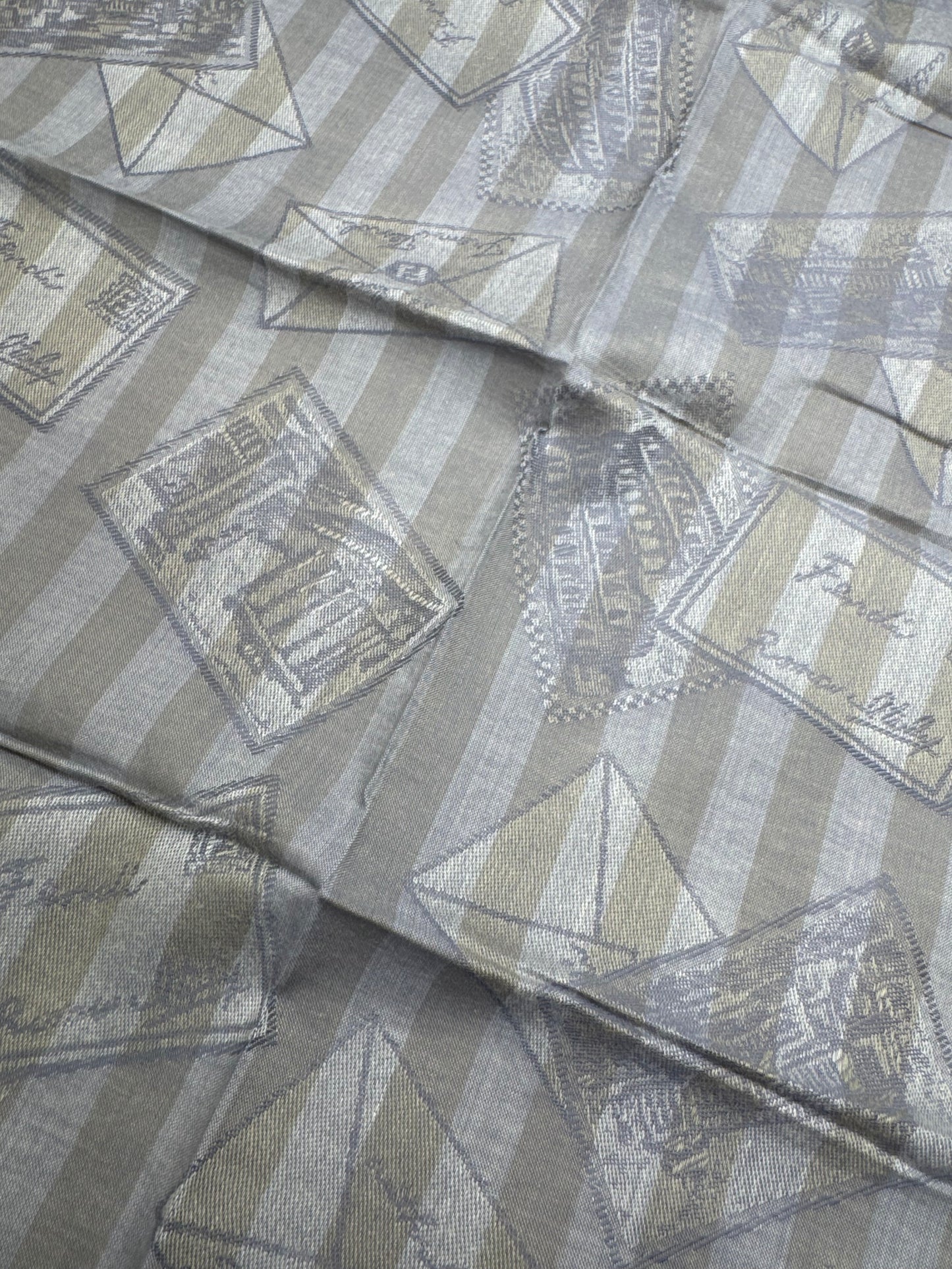 Vintage Fendi Striped scarf grey