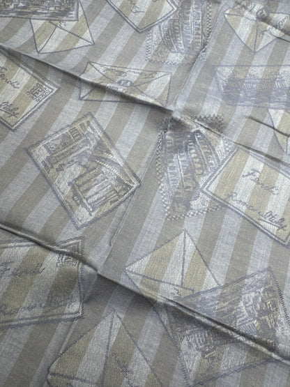 Vintage Fendi Striped scarf grey