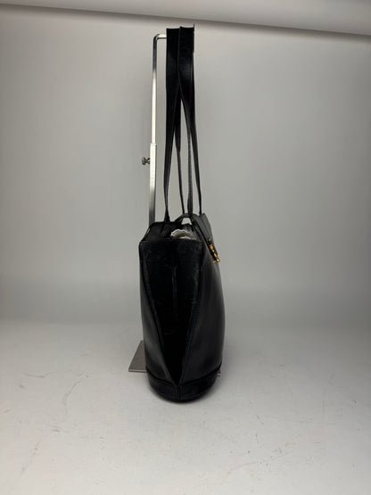 Vintage Celine Paris Leather Handbag Black