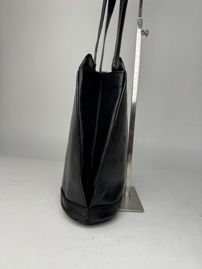 Vintage Celine Paris Leather Handbag Black