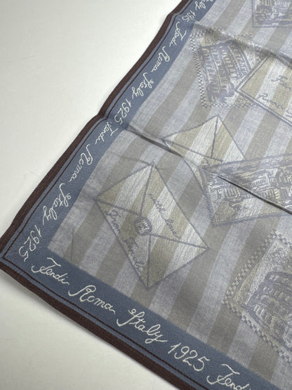 Vintage Fendi Striped scarf grey