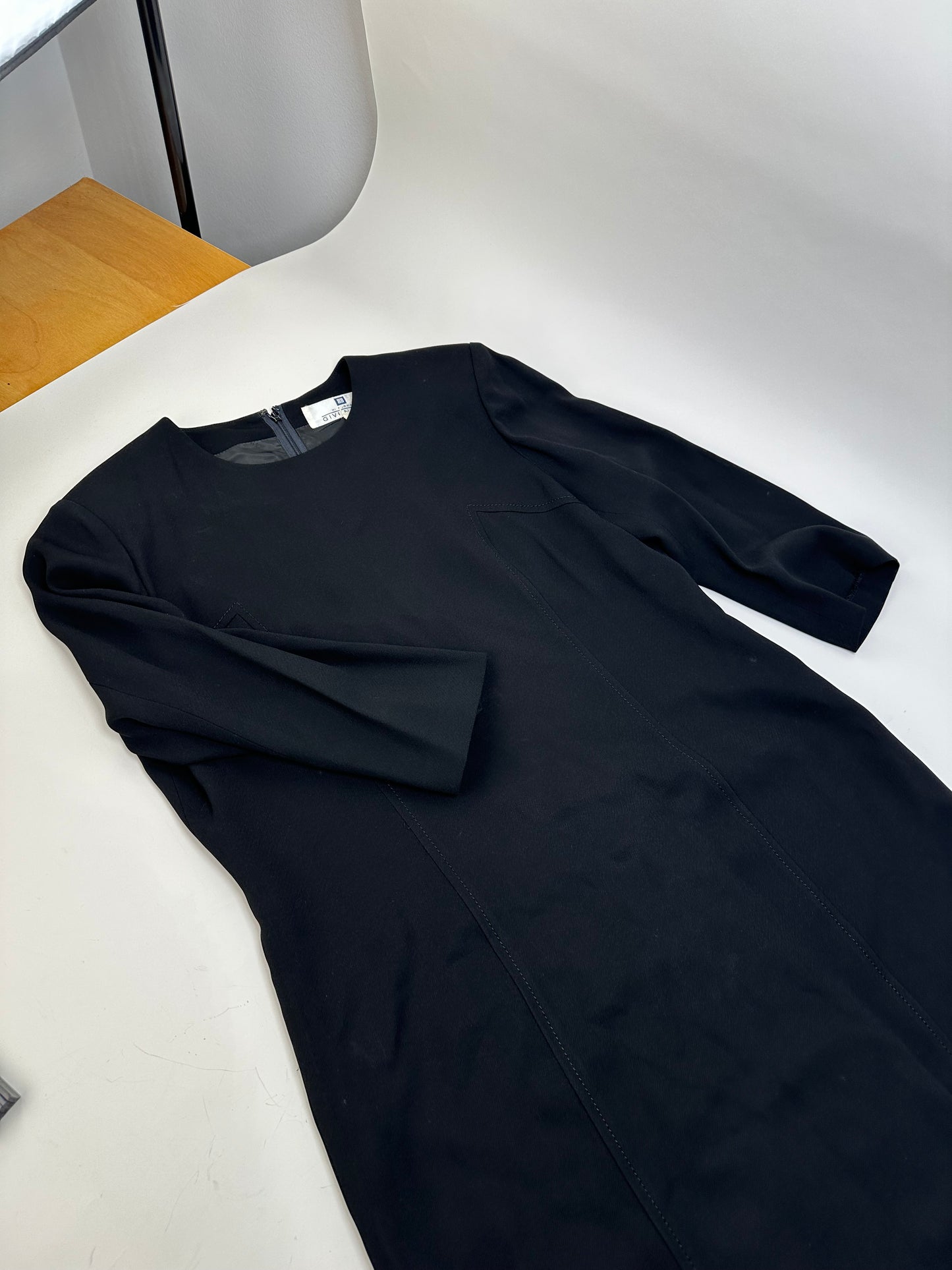 Vintage Givenchy Jersey Midi Dress Black M