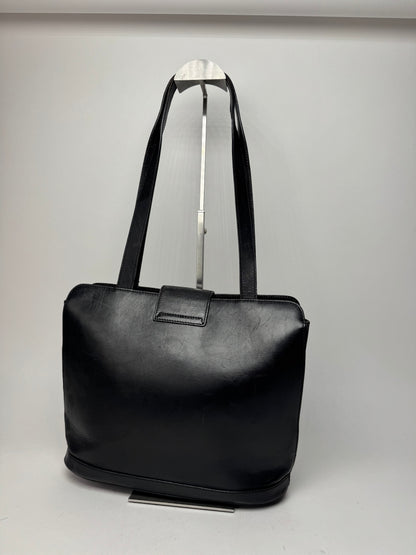 Vintage Celine Paris Leather Handbag Black