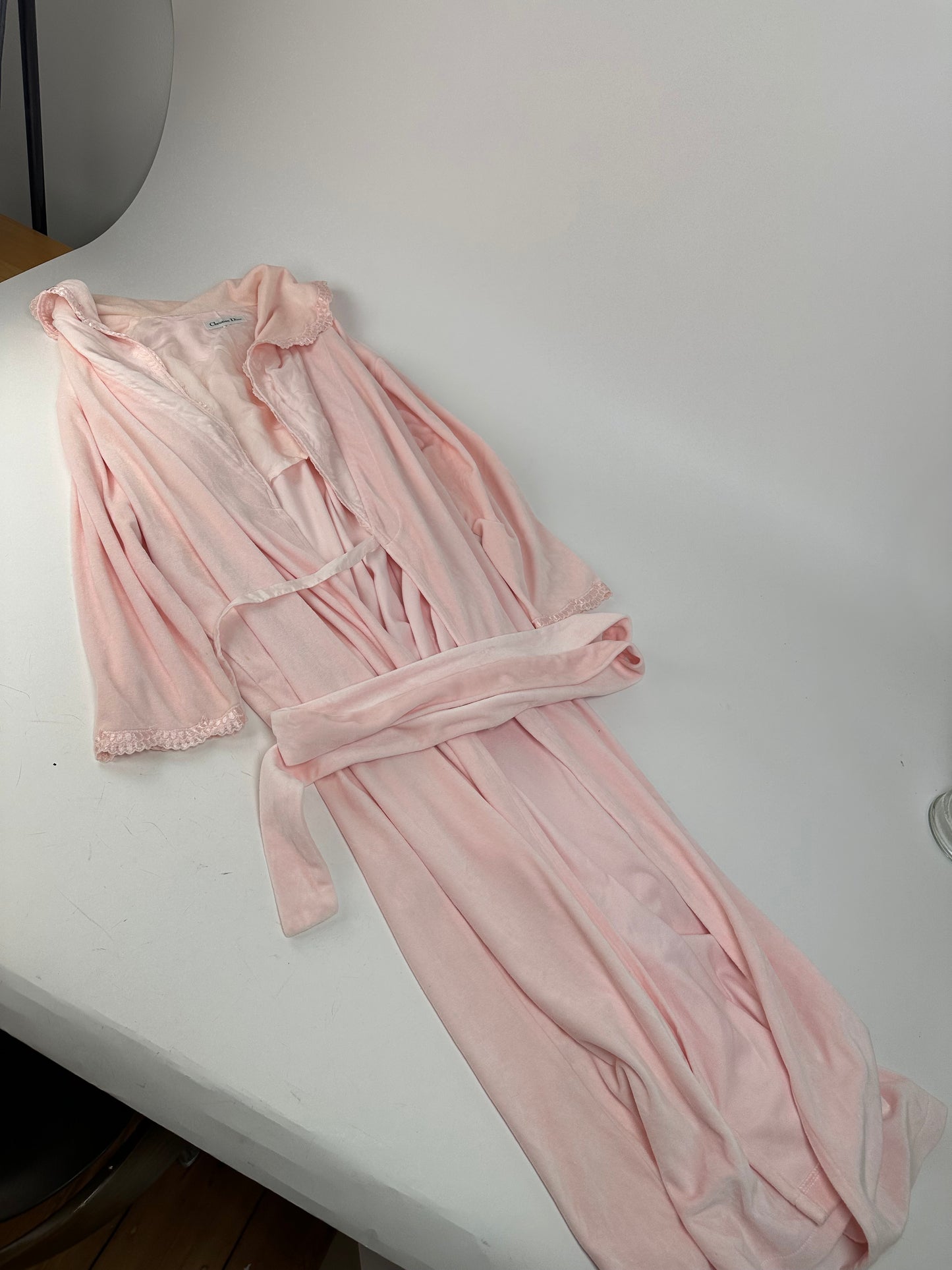 Vintage Christian Dior Velour Bathrobe Pink M