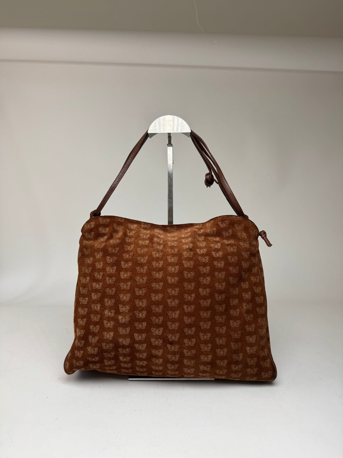 Vintage Bottega Veneta monogram Suede Leather Bag Brown