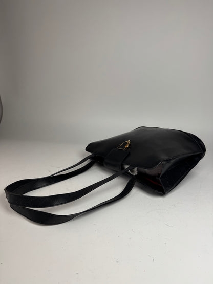 Vintage Celine Paris Leather Handbag Black