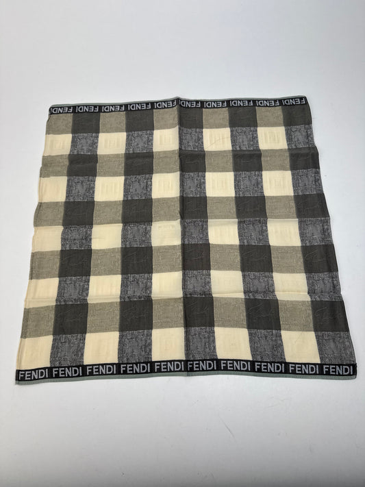 Vintage Fendi Checked Scarf brown beige