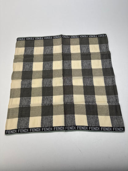 Vintage Fendi Checked Scarf brown beige