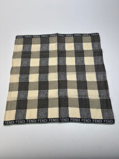 Vintage Fendi Checked Scarf brown beige