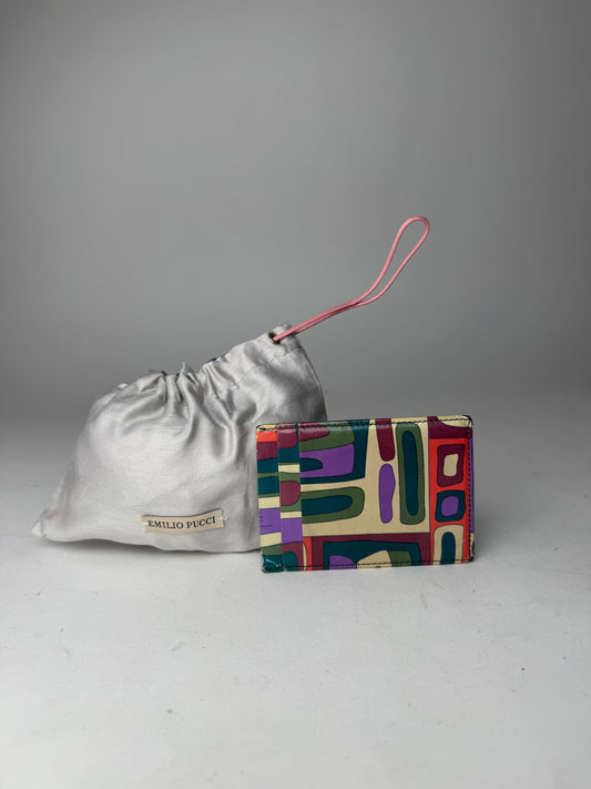 Vintage Abstract Leather Multicolor Card Holder