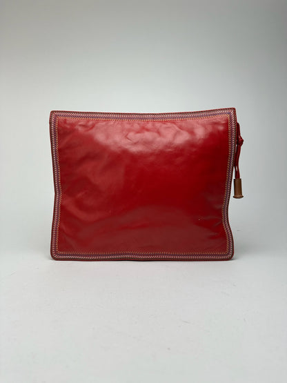 Pochette en cuir rouge vintage Loewe