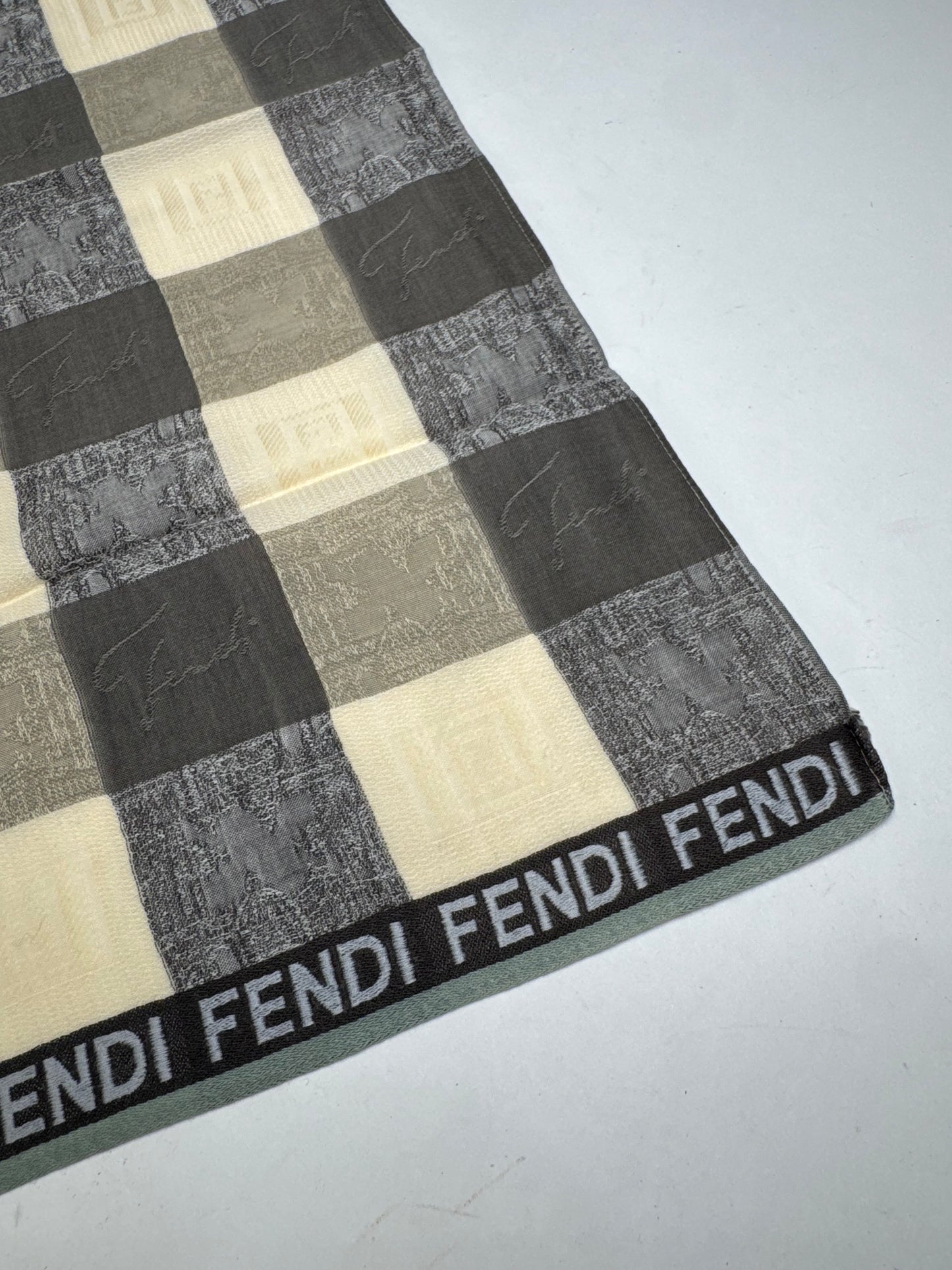 Vintage Fendi Checked Scarf brown beige