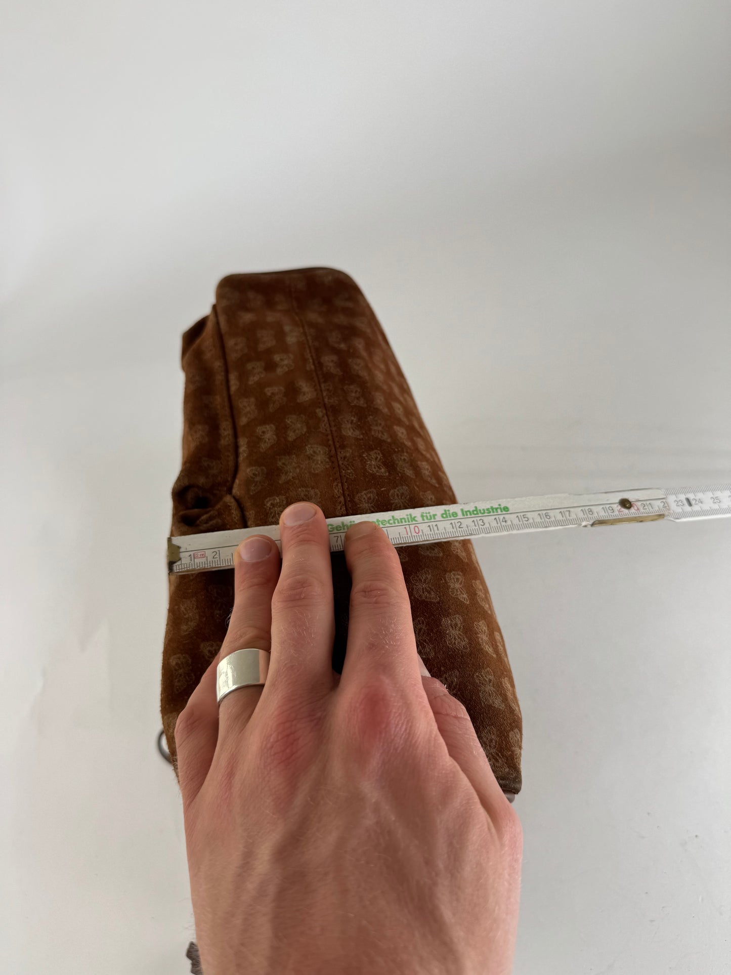 Vintage Bottega Veneta monogram Suede Leather Bag Brown